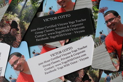 Yoga Business Cards MOO rounded mini-card advertisement Victor Cotto