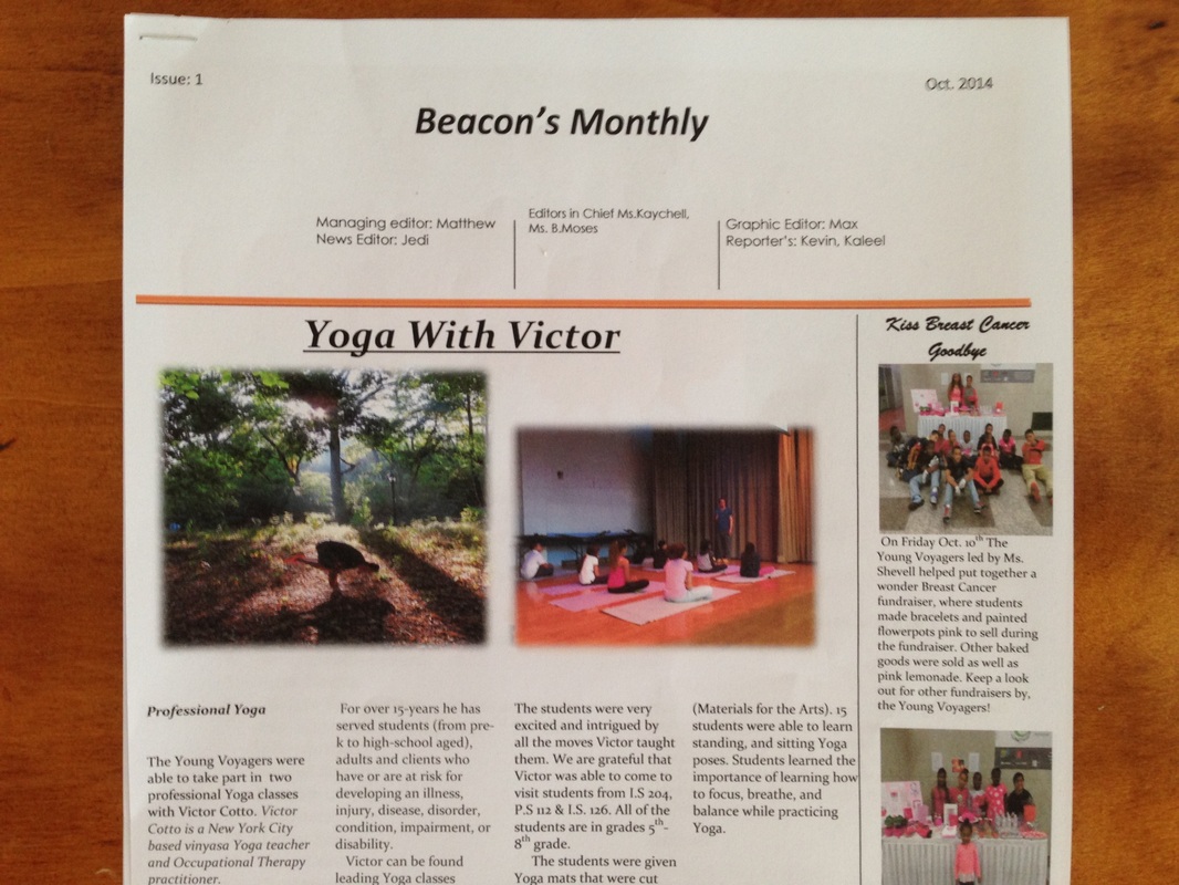 YogawithVictor Victor Cotto Vicyasa Yoga school Occupational therapy New York Beacon after school program NY kids students