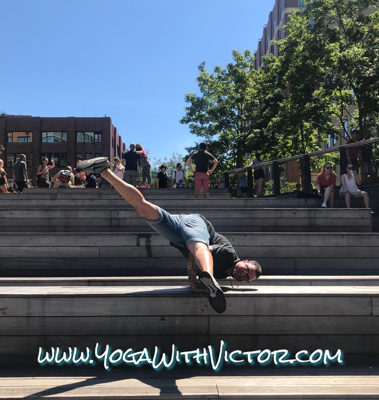 Victor Cotto Highline NYC Yoga Vicyasa Teacher New York Vinyasa arm balance