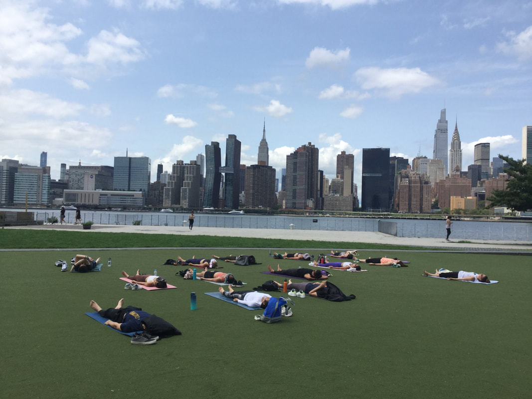 Vicyasa™ Outdoor Yoga NYC Long Island City Manhattan Hunters Point Park South Vinyasa Power Summer 
