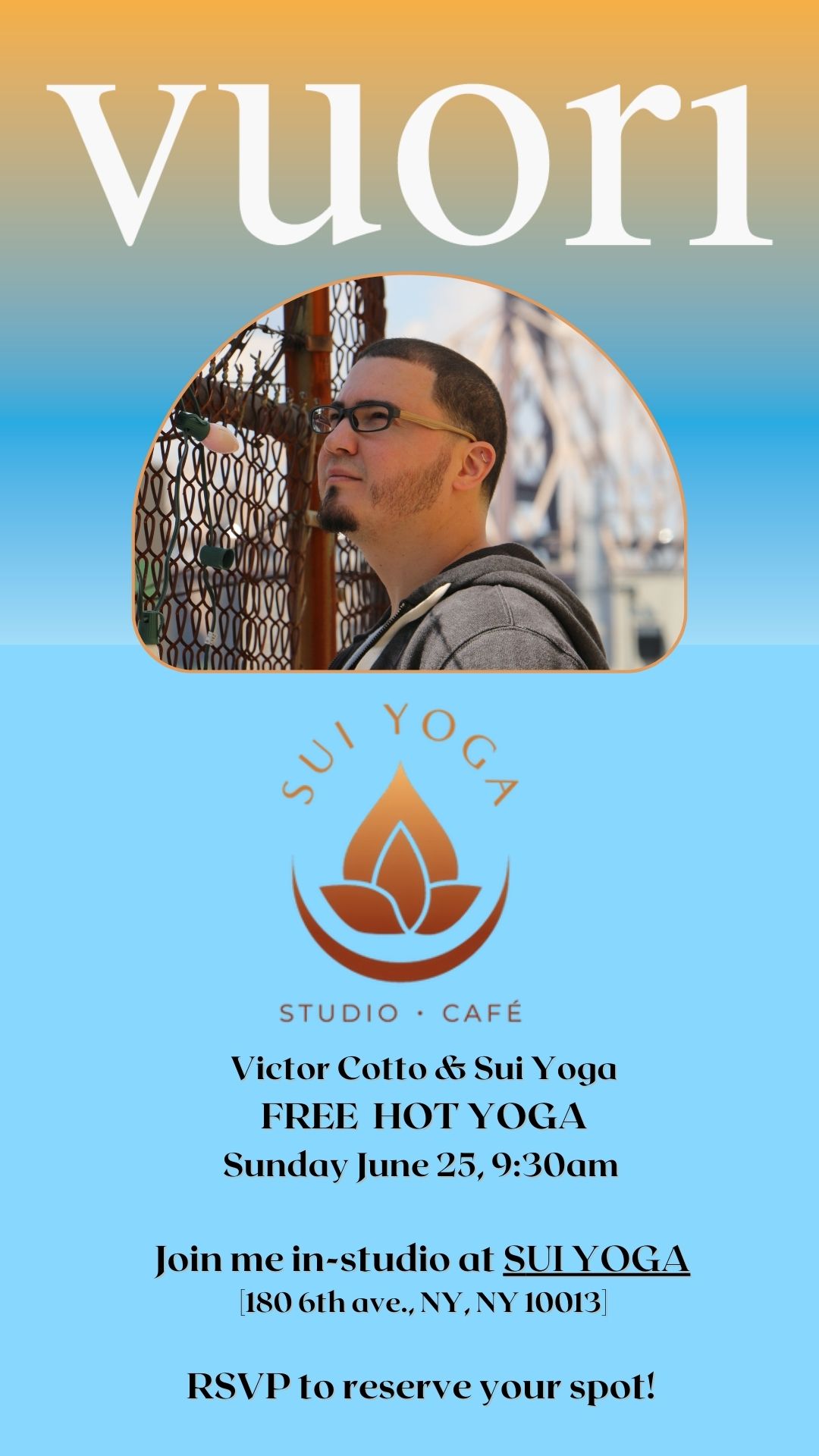 Victor Cotto Sui Yoga, NYC Best Yoga Teacher, FREE NYC YOGA, Vuori Clothing, ClassPass™, Free Yoga Class, Vuori Event